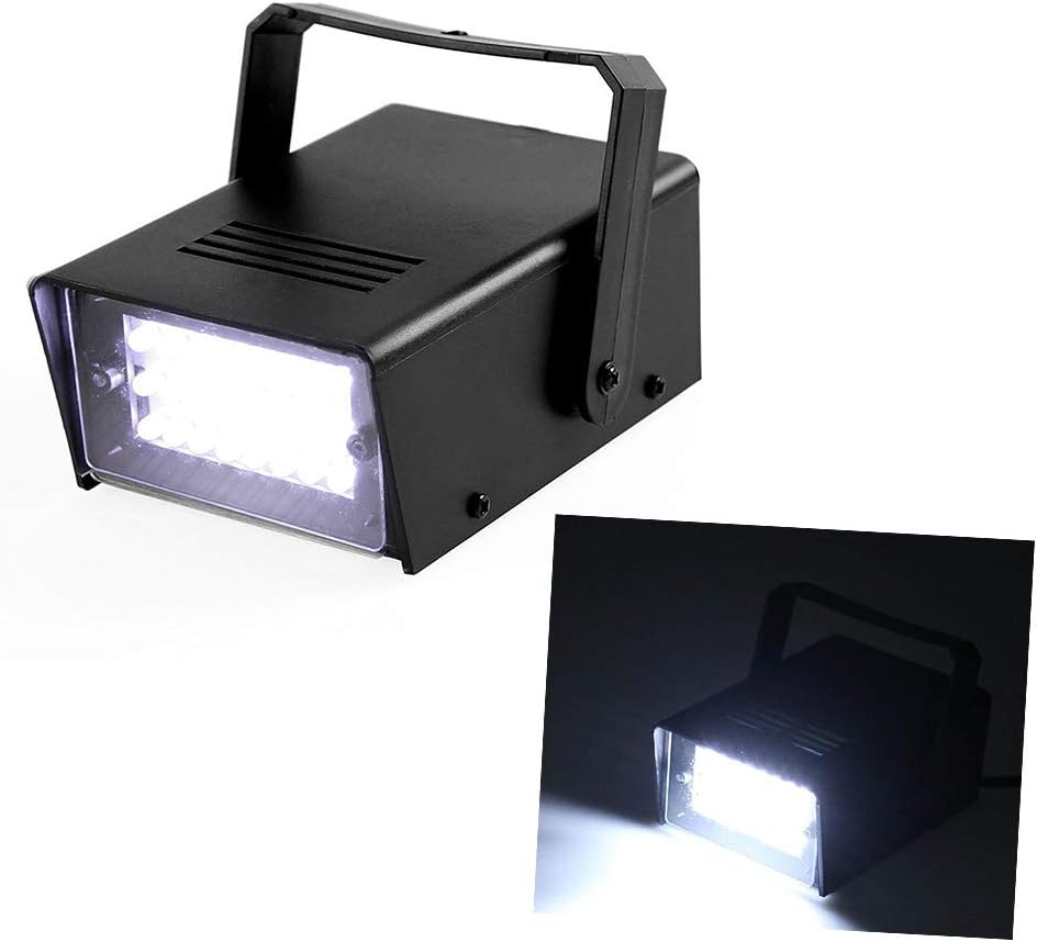 Mini White Strobe Stage Light with Super Bright 24 LEDs Adjustable Speed Flash Party Lighting Dance Lights Best for Home Room Parties Kids Birthday Halloween Christmas Wedding Show Club Pub