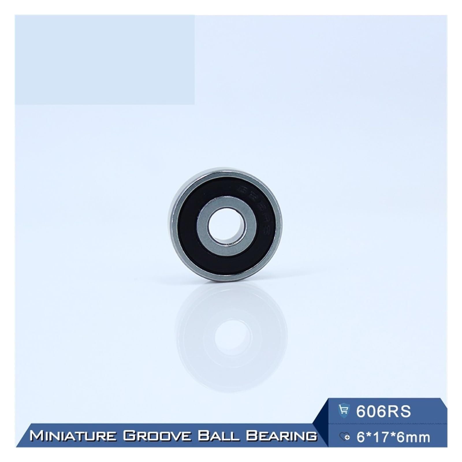 Lagersatz, 606RS-Lager ABEC-5 (10 Stück), 6 x 17 mm, Miniatur-abgedichtete 606-2RS-Kugellager, 606 2RS