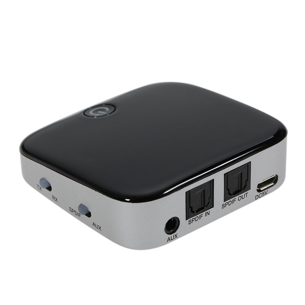BT 4.1 transmisor y receptor 3,5 mm AUX inalámbrica adaptador de Audio Digital óptico Toslink y SPDIF aptX de baja latencia para TV, hogar/coche Audio estéreo Música Sistemas de Sonido