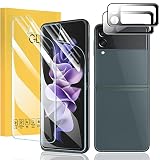 Vizvera【2 Pack Galaxy Z Flip 3 Screen Protector TPU Film+2 Pack Flip 3 Inner Screen Flexible Film】