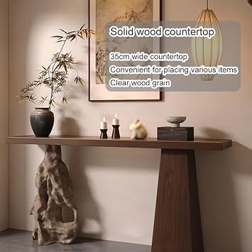 Wood Entryway Table, Entryway Modern Console, Industrial Foyer Accent For Entrance Living Room Hallway, Easy Assembly(100x30x80cm)