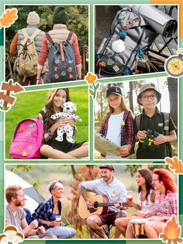 Image of JUNEBRUSHS 28 pcs Camping Enamel Funny Outdoors Adventure Brooch Pins Lapel Pins for Camping Adventure Birthday Party Decorations Gift Supplies Clothes Backpacks Decor Accessories