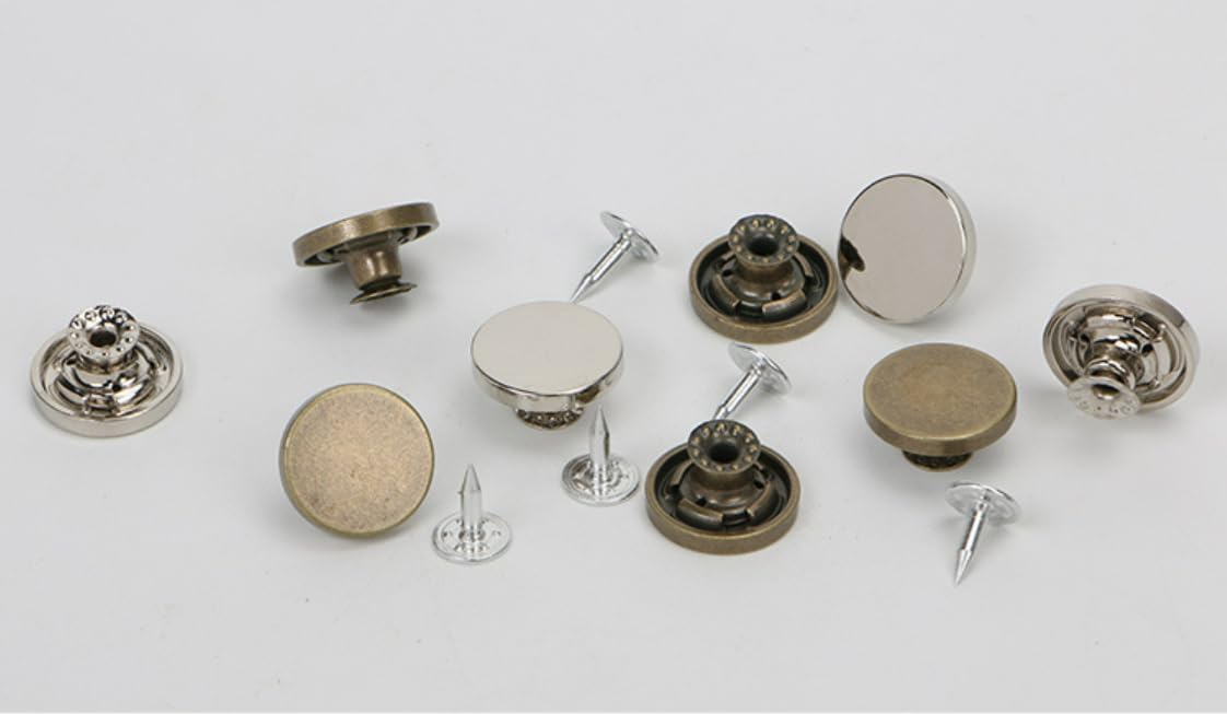 30Pcs Jeans Buttons - Metal Flat Jeans Replacement Buttons Suspender Trousers Alloy Buttons (20mm, Pure Black)