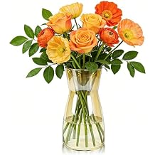 Der Rose 8 inch Amber Glass Vase Brown Vase for Centerpiece Table Decorations Home Desk Wedding Decor