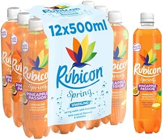 Rubicon Spring, Sparkling Spring Water with Real Fruit Juice & Natural Flavours, Only 12 Calories, 500ml Multipack Bottles, 12 Pack, Black Cherry Raspberry