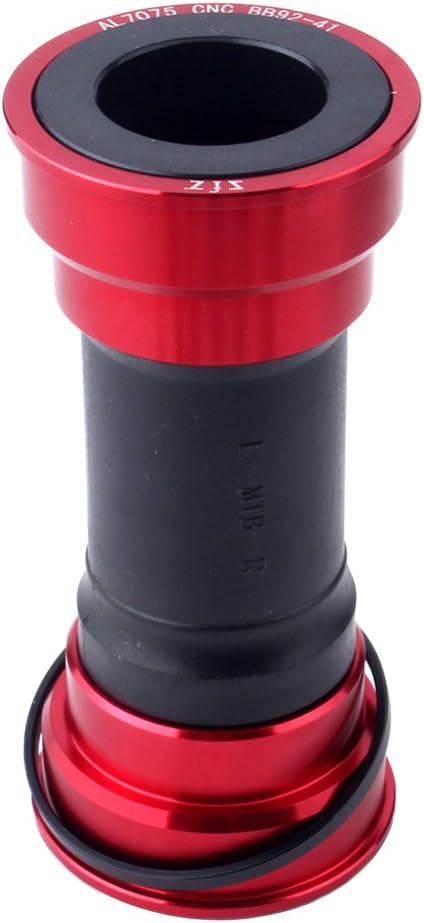Aluminum Alloy Press Fit Bottom Bracket for Mountain, Road, and BMX Bikes - Smooth Bearings, Fits BB90 BB92, Anodized Red Clear Finish