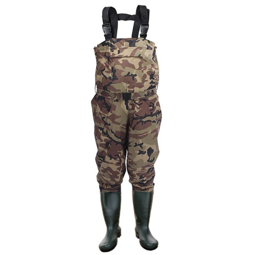 HippodoctorExtra Thicken Camouflage Waterproof Nylon and PVC Cleated Bootfoot Chest Pants Fishing Waders