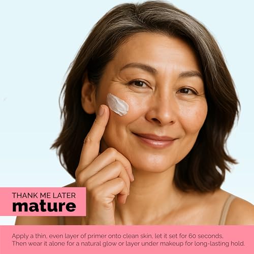 Image of Elizabeth Mott Thank Me Later Hydrating Face Primer for Mature Skin, 30g | Face Primer for Mature Skin, Lightweight & Gripping, Hyaluronic Acid & Peptides, For Dry, Sensitive, Aging Skin