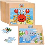 10 PCS Holzpuzzle Kinder, Puzzle ab 3-8 Jahre, Lernspielzeug...