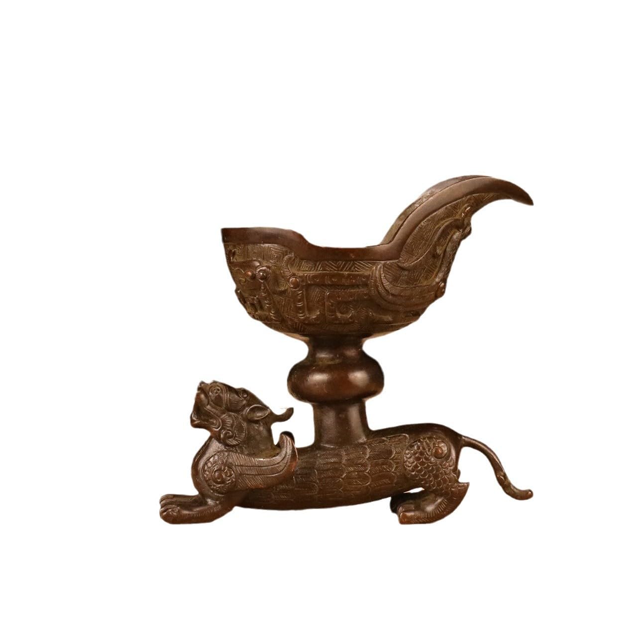 Huolimxun Antique Brass Pixiu Wine Glass Ornament