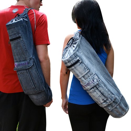 Aurorae Extra Large Yoga Mat Denim Bag For Men And Woman; Also Used For Fitness, Pilates, Aerobic Workout, Travel Mats For People On The Go #TOP1