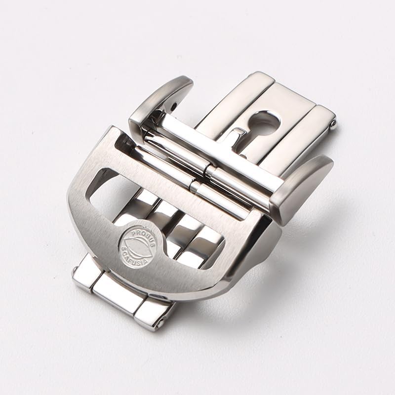 18mm solid Stainless Steel Butterfly Buckle For IWC IW323101 Big Pilot Watchband Strap Silver Clasp folding buckle