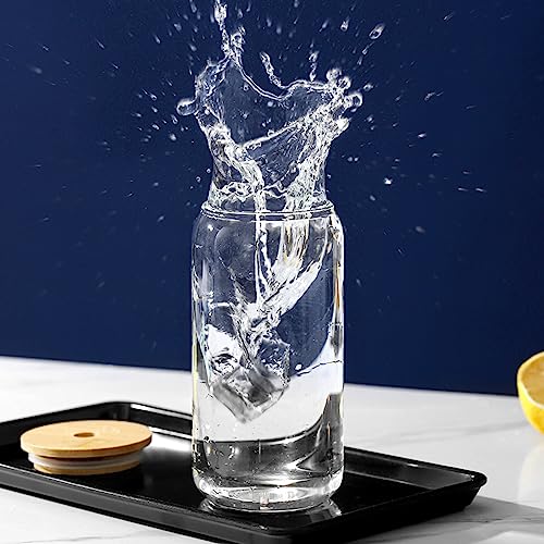 Vasos con tapa bambú y sorbete de vidrio 18oz set 4 pzas miniatura 4