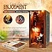 Optum Five Book Nook Kits for Adults, DIY Miniature Dollhouse Booknook Kit with Led Light, 3D Wooden Bookshelf Book Nook Decor Perfect booknook kit Gifts for Adults and DIY Book Nook kit Teen Gifts