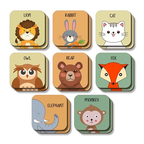 Image of Lefan Wooden Animal Memory Game for Kids Matching Block Game with Cute Animal Faces Early Learning Brain Development Toy for Toddlers & Preschoolers Educational Montessori Game Ages 3+
