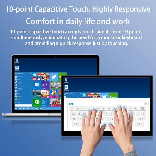 Image of Portable Touchscreen Monitor, 16 Inch 1920X1200P Monitor IPS Touch Screen Monitor with USB C HDMI Port, 300cd /m, External Monitor for Laptop PC Phones Computer Ras Pi