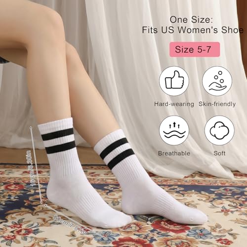 Womens Striped Crew Socks - image 7