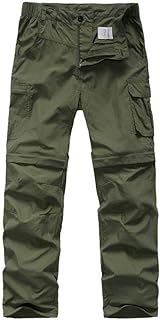 Kids' Cargo Pants, Boy's Casual Outdoor Quick Dry Waterproof Hiking Climbing Convertible Trousers