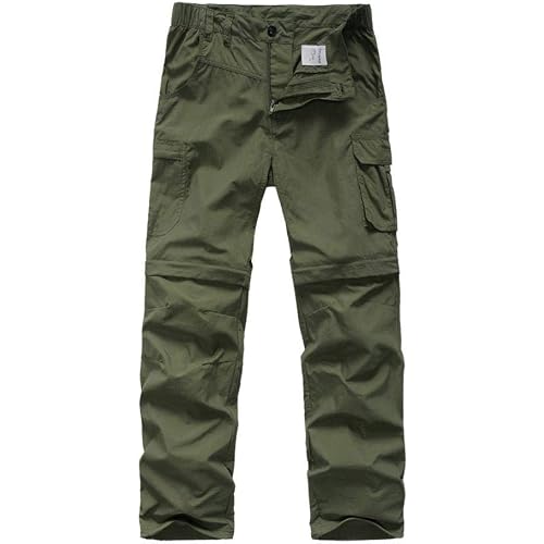 linlon Kids' Cargo Pants, Boy's Casual Outdoor Quick Dry Waterproof Hiking Climbing Convertible Trousers #9016