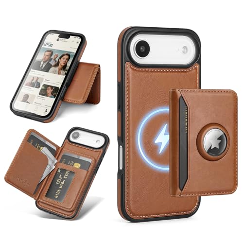 Antsturdy Compatible with MagSafe iPhone 17 Air Wallet Case,Brown