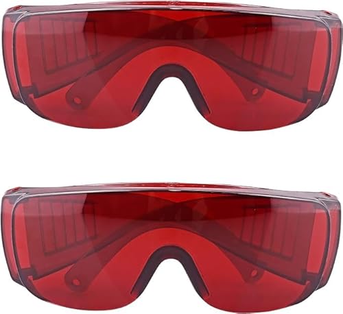 Castanai Teeth Whitening Red Eye Protection Glasses for Dentist Spectacles Goggle Glasses Protective Eye (2PCS/Set)