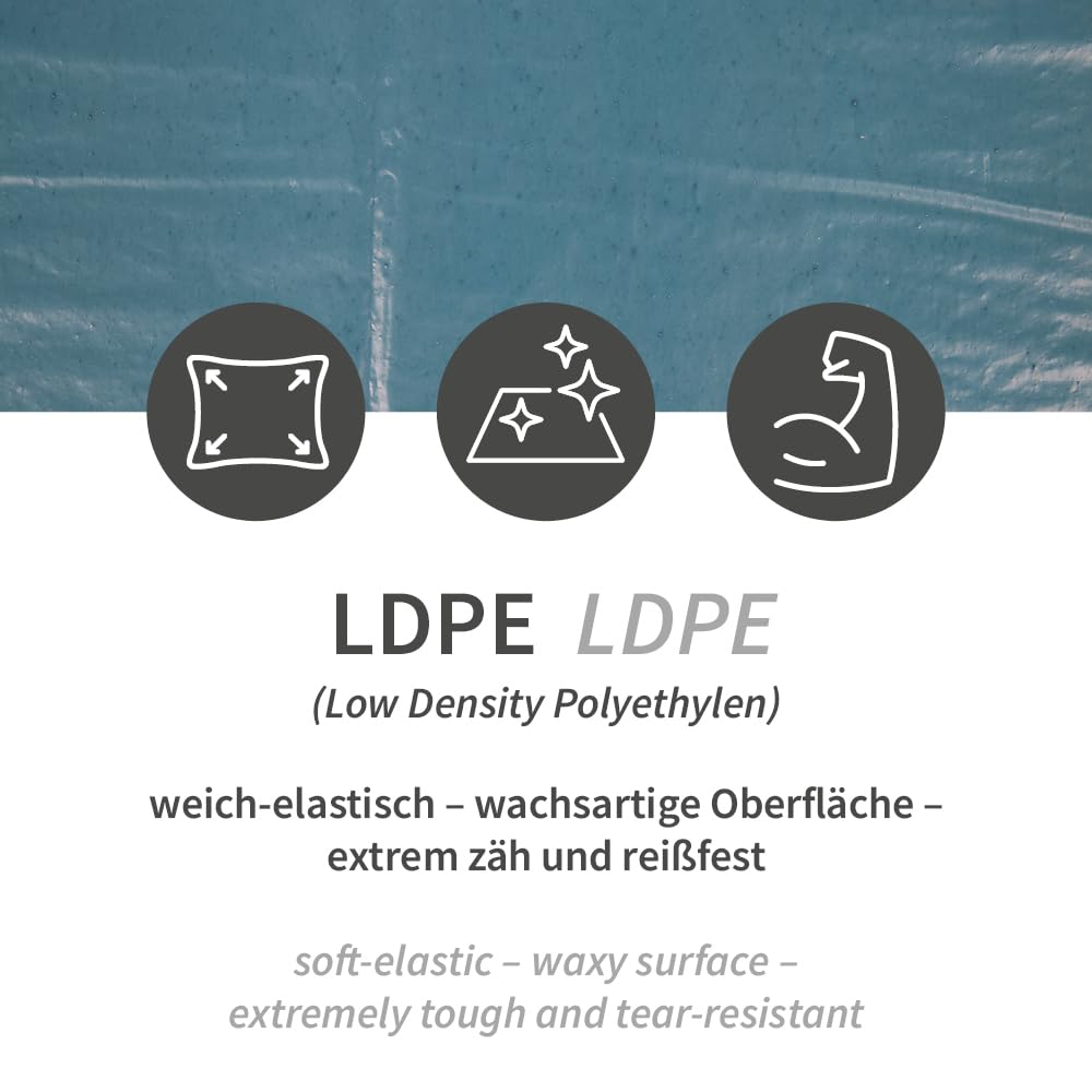 250 Stück Müllsäcke, FRANZ MENSCH, 160l, blau, LDPE, 60my, reißfest | Abfallsack, Müllbeutel, Mülltüten, auf Rolle, 110x65cm, für Gewerbe, Entsorgung, Lager, Haushalt, Hygienebereich
