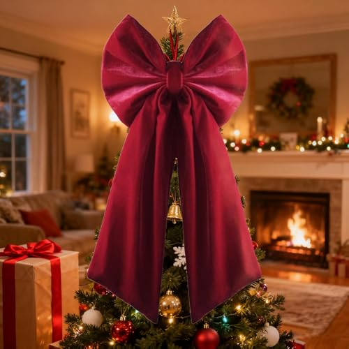 Schleifen Weihnachtsbaum, Rote Samt Schleifen Tannenbaum...