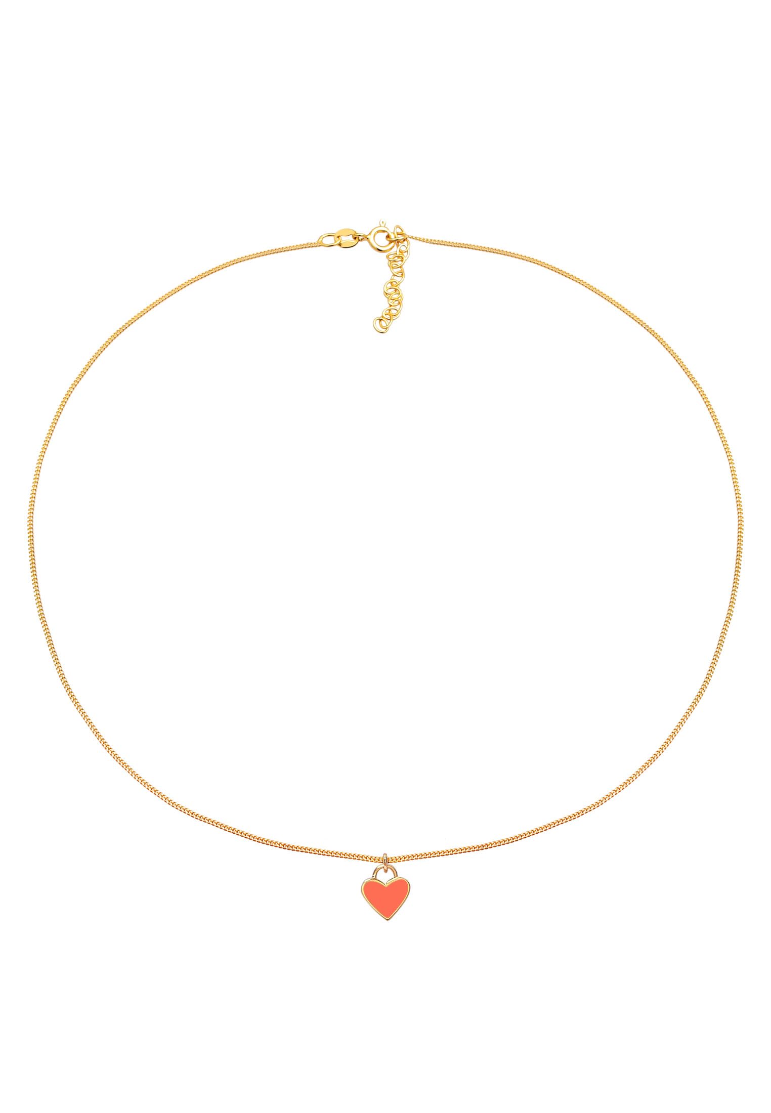 Elli Collana Donna Choker Cuore Ciondolo Trend Blogger in Argento Sterling 925 con Smalto