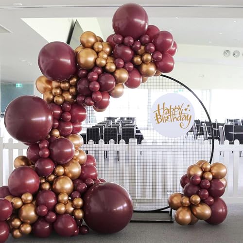 Image of Burgundy Balloons 12 inch, Maroon 50pcs Party Balloons | Graduation, Wedding, Baby Shower, Birthday Party Decorations