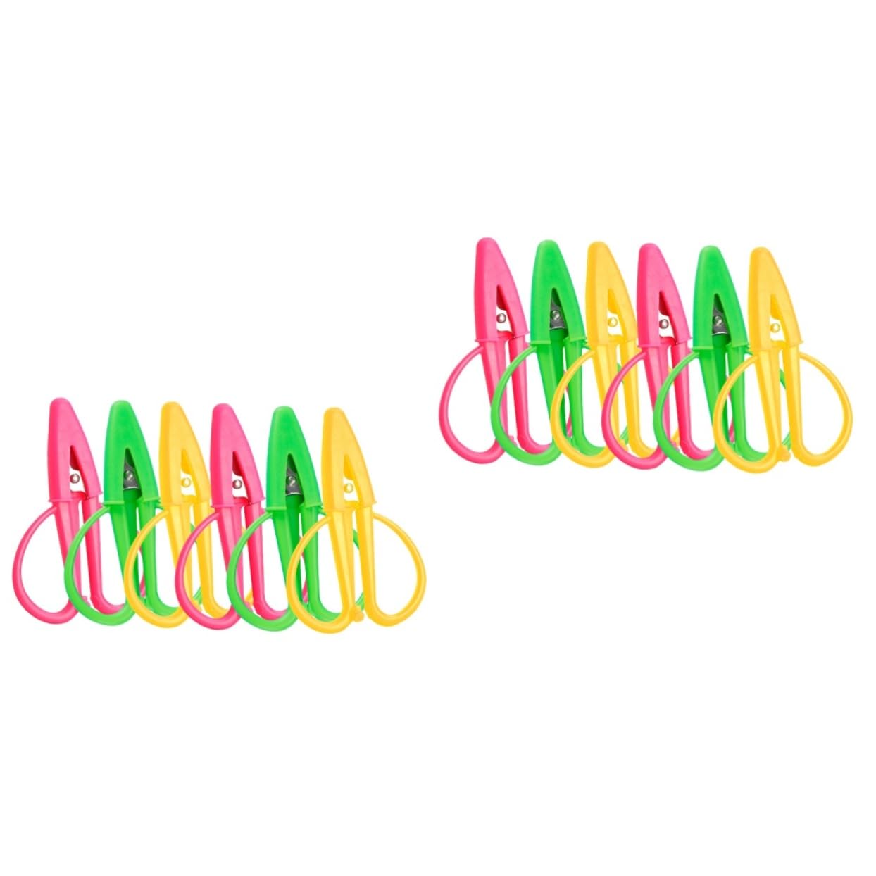 12piezas Mini Tijeras De Con Tapa De Tijeras De Seguridad Para Manualidades y Accesorios De Costura Portátiles