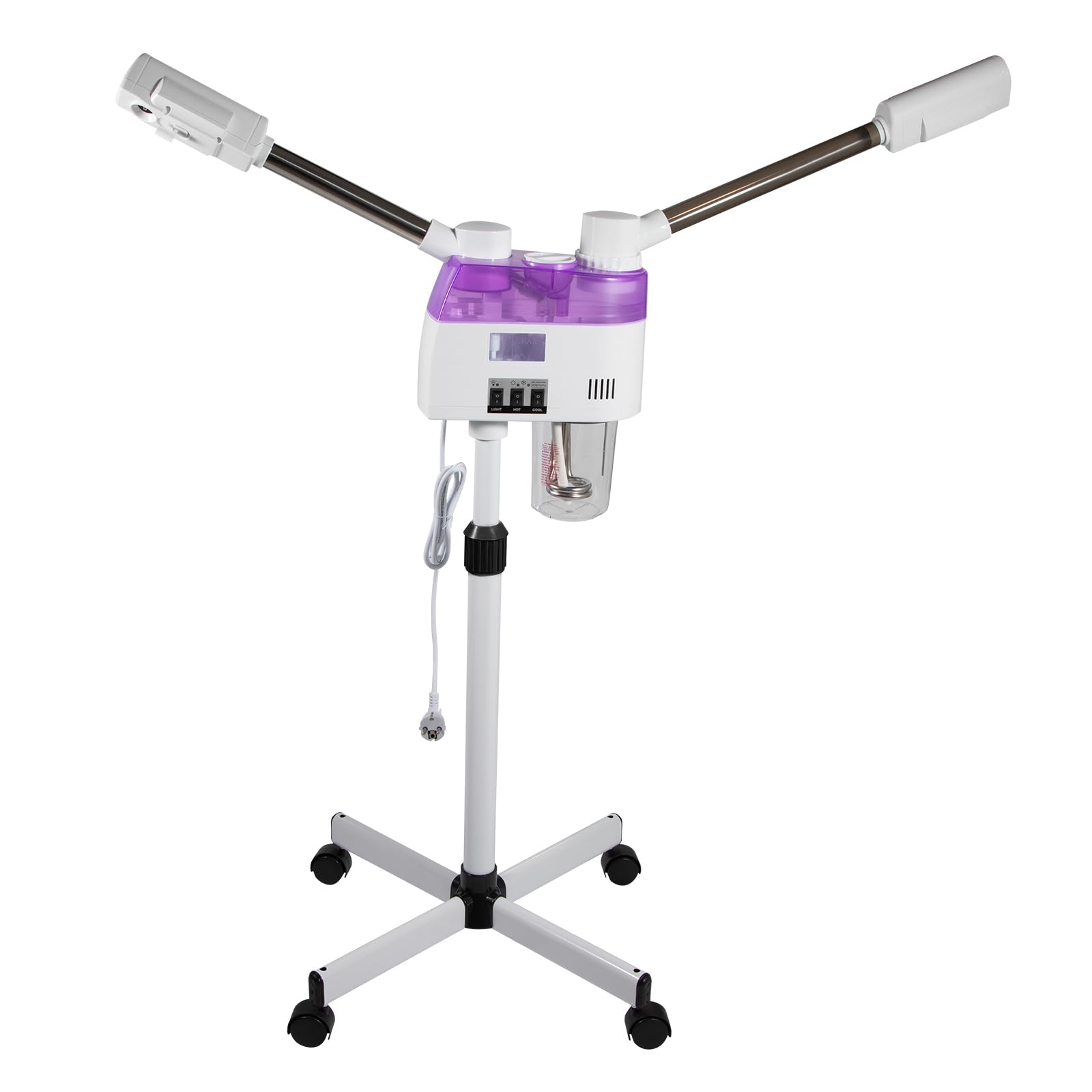 Vaporizzatore viso Ozono Evaporatore sauna viso doppio tubo caldo e freddo spray viso pulitore pori 800 W pulitore a vapore per rimuovere punti neri, ridurre l'invecchiamento della pelle