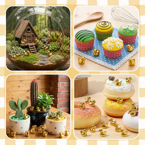 Conjunto de 150 Figuras Decorativas Doradas de Pato miniatura 5