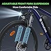 M10 Electric Bike for Adults with 374.4Wh Removable Battery, 55 Miles 20MPH Commuting E-Bike with 500W Brushless Motor, 7 Speed, 26" Tires and Front Fork Suspension, UL2849 Certified (Deep Blue) #3