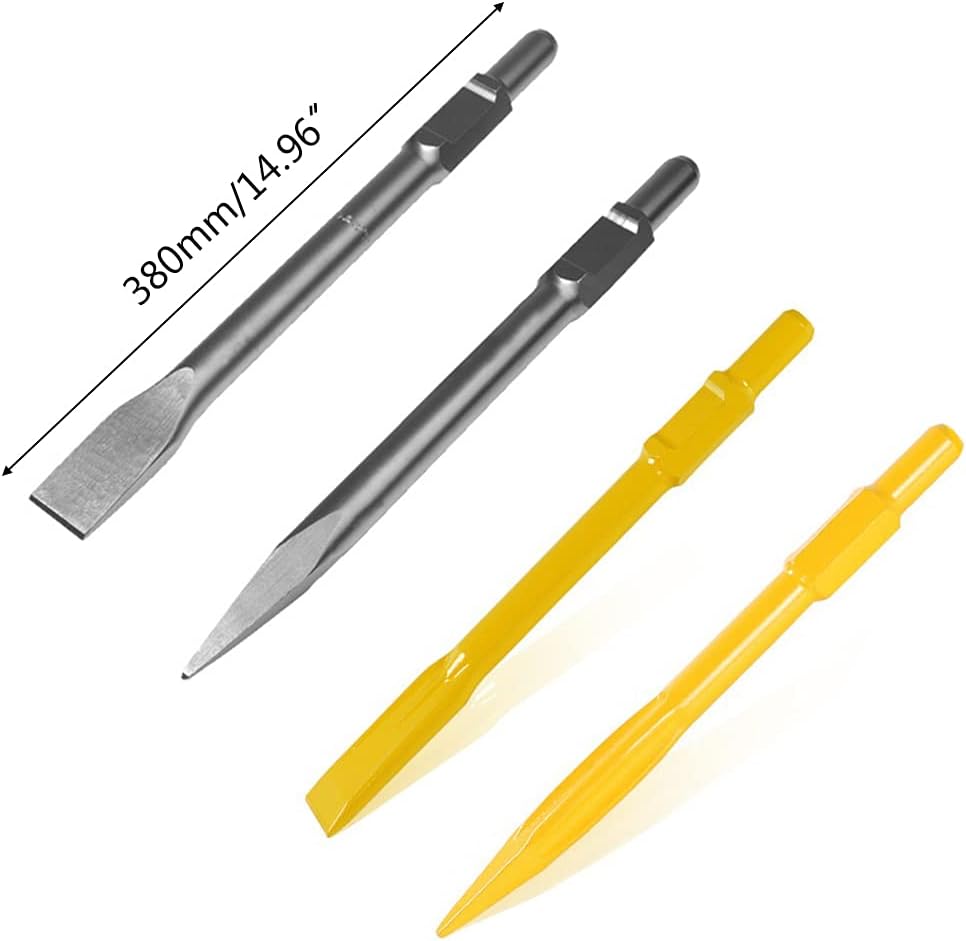 Silver 1 PCS Round Shank Square Shank Hammer Bits Point Chisels Flat Chisels For Electric Pick Tools Wear-resistant Set Woodworking