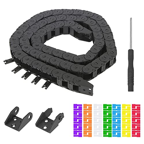 Chaîne porte-fil R28 10x30mm en plastique noir de 1m avec connecteurs et tournevis pour imprimante 3D