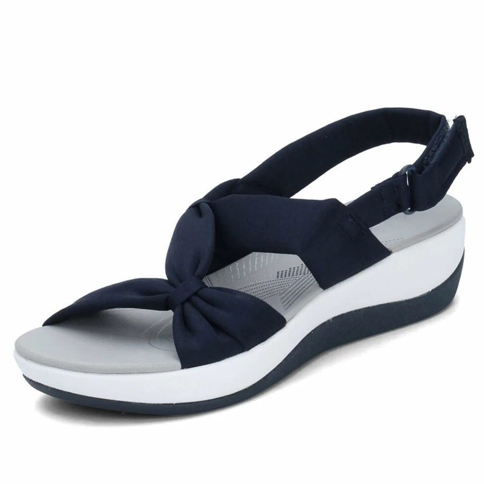 Generisch Sandalias para mujer con hebilla cómodas sandalias ortopédicas sandalias de cuña de tela suave sandalias deportivas con plataforma sandalias casuales suela antideslizante sandalias de verano