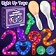 Joyreal Sensorisches Spielzeug für Autismus, LED-Leuchtspielzeug, 10PCS Fidget-Spielzeug mit Röhren & Bällen, Leucht-Maracas für Babys, Stressabbau-Spielz
