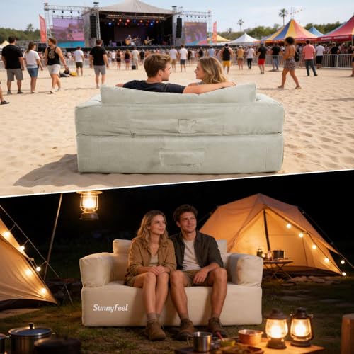 SUNNYFEEL Inflatable Couch with Built-in Pump - 2-3 Person Loveseat Sofa by SUNNYFEEL - Used condition - Image 6