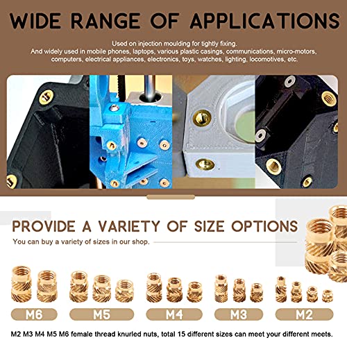 Wokape 60Pcs M3X6X5Mm Brass Nuts Embedment Nut Thread Brass Knurled Nuts Threaded Heat Set Insert Nuts Hydraulic Welded Joint Injection Molding For 3D Printing Injection Molding #TOP5