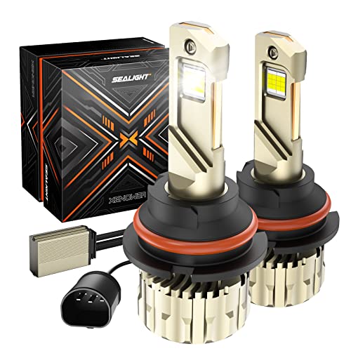 Sealight Brightest 9004 Led Headlight Bulbs With 28000Lm, 800% Bright Hb1 Dual Hi/Lo Bulbs, 110W Halogen Replacement Bulb Kits, 24 Larger Csp Chips, 6500K Cool White X4 Hb1 Headlight Bulbs, Pack Of 2 #TOP26