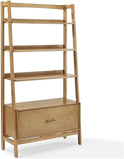 Crosley Furniture Landon Large Bookshelf Etagere, Bookcase Storage with Shelves and File Drawer, Acorn