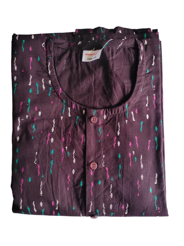 Image of MENMAII Women's [Free Size] Full Open /Front Buttoned [a Kind of Adaptive Clothing] Multipurpose Nighty for Maternity /Pregnancy /Elderly /Patient /Feeding /Hospital Purpose Nighty