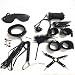 Senswalan 10 Piece Bed Restraints Kit with Adjustable Fur Leather Wrist Cosplay (black)