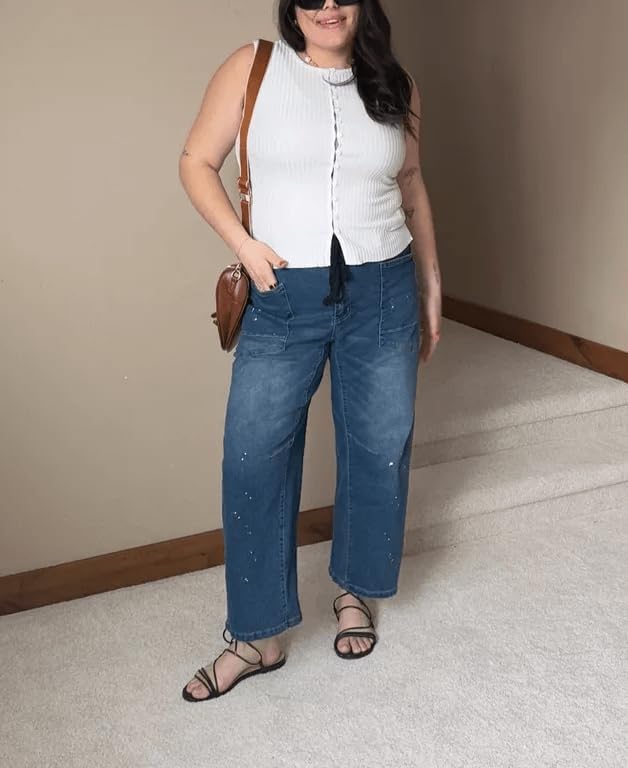 Tankaneo Womens Going Out Tops Summer Cute Ribbed Tank Crop Button Up Vest Top Y2K Sexy Outfits - Image 7