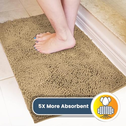 Muddy Mat® Shown on TV – Super Absorbent Door Mat Indoor, Microfiber Quick Dry Chenille Entryway Rug, Non-Slip Front Door Mat, Indoor Mats for Entryway, Machine Washable Pet Rug, Beige 24"x36"