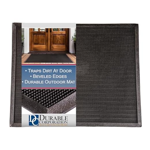 Durable Corporation-396S2432 Heavy Duty Rubber Fingertip Outdoor Entrance Mat, 24" x 32", Black