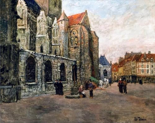 Impression Tableaux Portrait Frits Thaulow Peinture sur Toile Église de Dieppe Haute Qualité