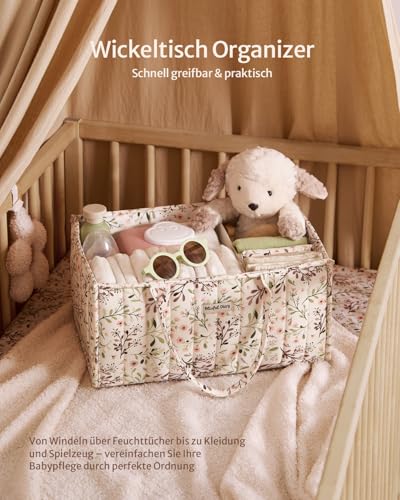 Blissful Diary Wickeltisch-Organizer, Wickelkorb für die Wickelstation, Stilvoller Wickelorganizer für Babybedarf… – Ansicht 4
