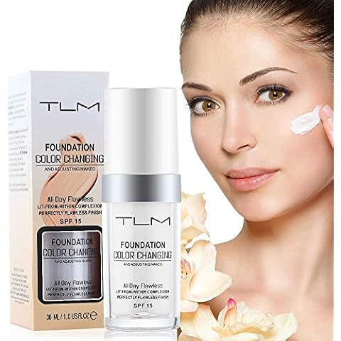Flawless Colour Changing Warm Skin Tone Foundation, Makeup Base Nude Face Liquid Cover Concealer Cover