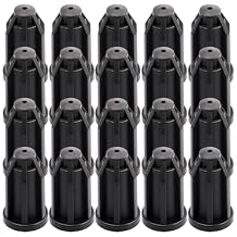20Pcs Caster Socket Sleeve Round Inserts, 7/16 Inch Inside Stem & 1 Inch Outside Diameter, Plastic Chair Caster Wheel Caster Socket Black
